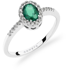 Anello smeraldo e diamanti Comete