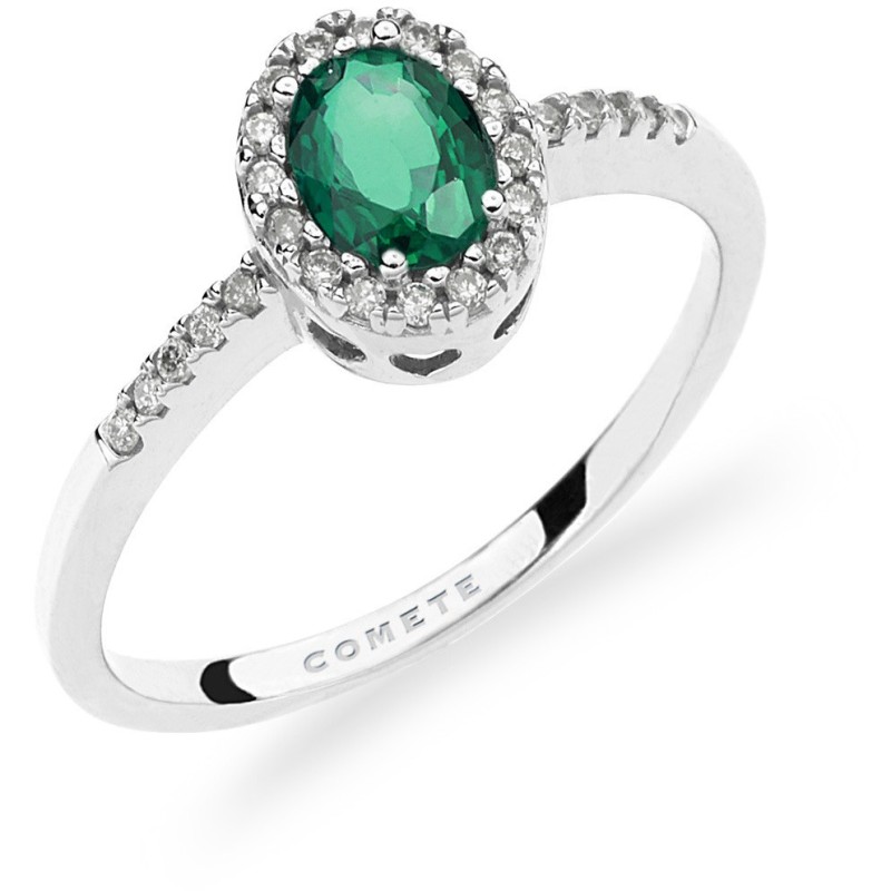 Anello smeraldo e diamanti Comete