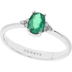 Anello smeraldo e diamanti Comete