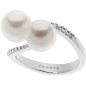 Anello oro bianco con perle e diamanti ANP 376