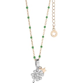 Collana argento  quadrifoglio Comete stella
