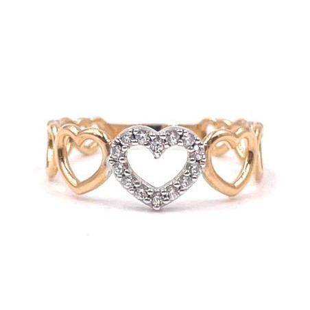 Anello donna cuori oro giallo