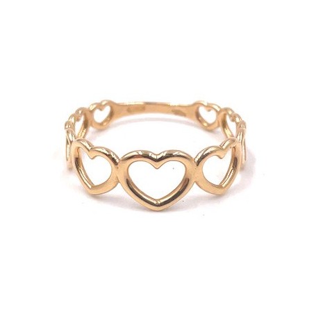 Anello donna cuori oro giallo