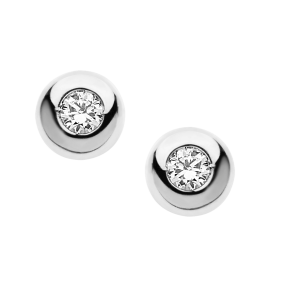 Orecchini oro bianco e diamanti ct 0,10