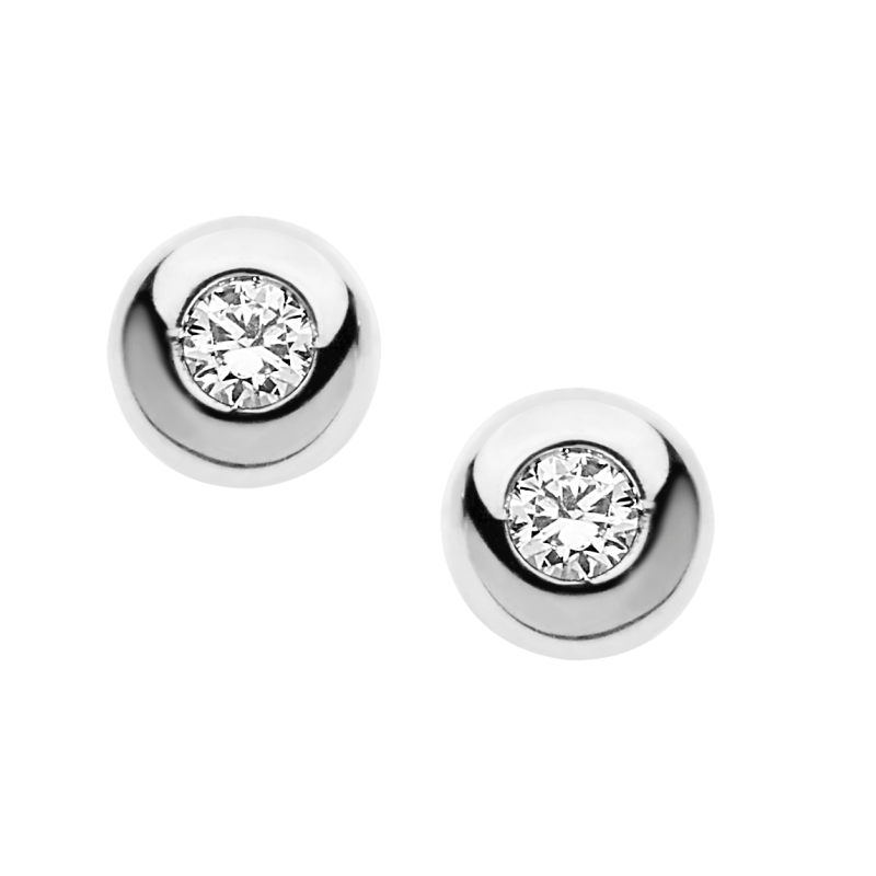 Orecchini oro bianco e diamanti ct 0,10