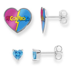 Orecchini ME CONTRO TE  cuore 2 coppie