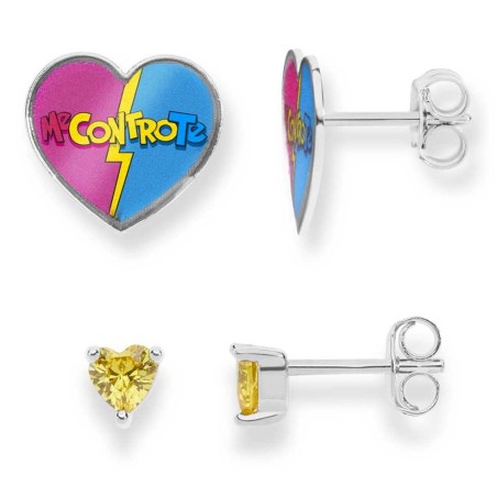 Orecchini ME CONTRO TE  cuore 2 coppie