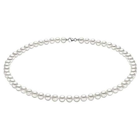 Collana Perle e Oro bianco Comete 6/6,5 mm