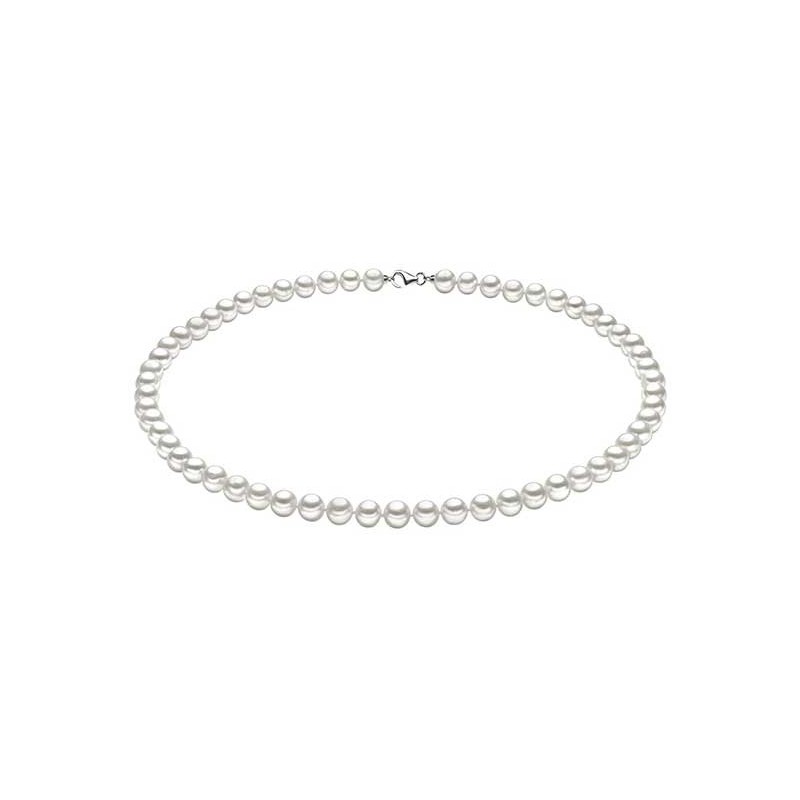 Collana Perle e Oro bianco Comete 7/7,5 mm