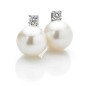 Orecchini oro bianco perle AKOYA 8/8,5 e diamanti Comete