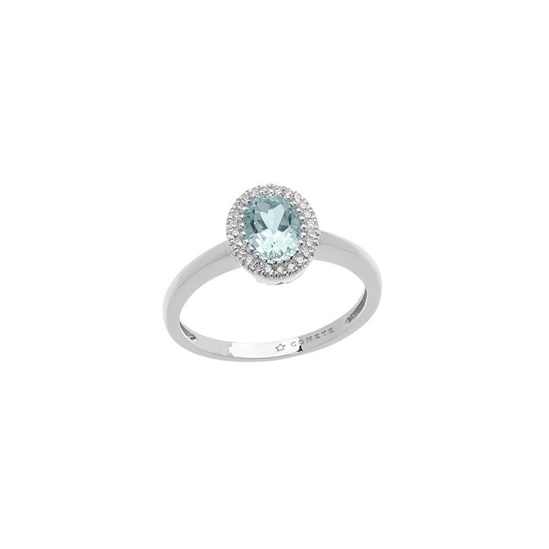 Anello Acquamarina ovale e diamanti