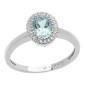 Anello Acquamarina ovale e diamanti