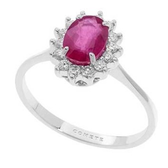 Anello oro bianco rubino ANB 2570