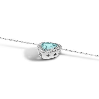 Girocollo cuore acquamarina GLQ 276 particolare