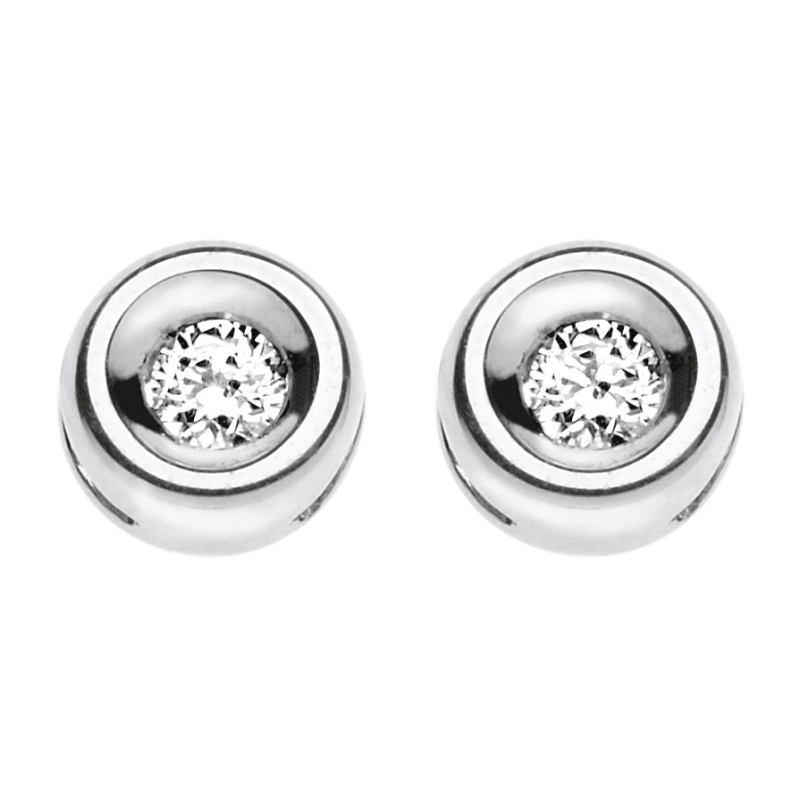 Orecchini oro bianco e diamanti ct 0,04