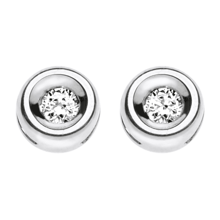 Orecchini oro bianco e diamanti ct 0,04