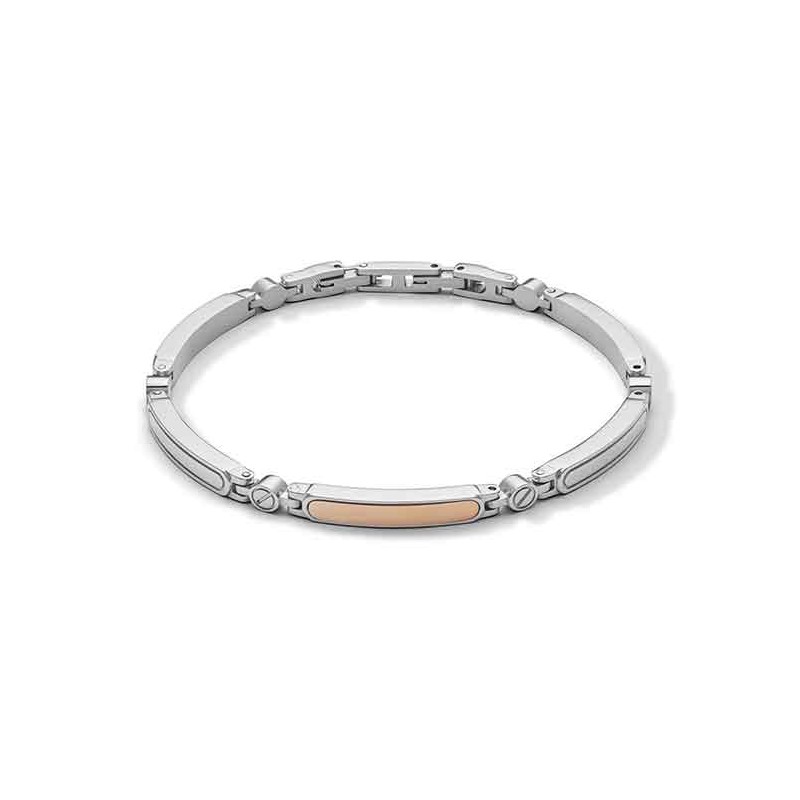 Bracciale in Acciaio e pvd rosè Comete