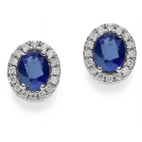 Orecchini oro con zaffiri e diamanti
