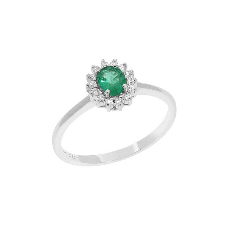 Anello smeraldo e diamanti ANB 2574