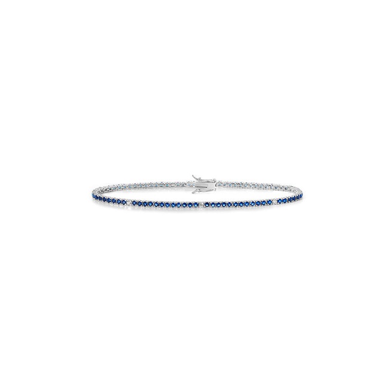 Bracciale tennis argento cristalli blu e bianchi