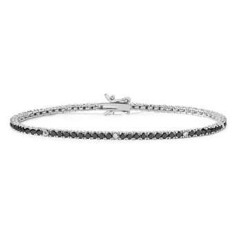 Tennis argento zirconi neri e bianchi BRA 176