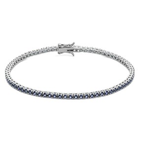Bracciale Uomo Tennis in argento e zirconi blu