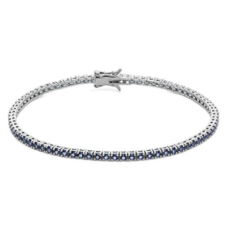Bracciale Uomo Tennis in argento e zirconi blu