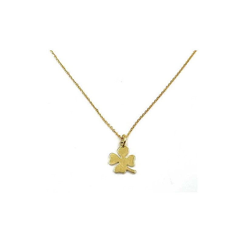 Collana donna oro giallo quadrifoglio