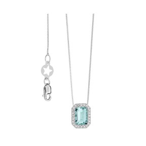 Girocollo oro acquamarina e diamanti GLQ 287