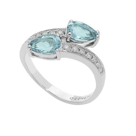 Anello Acquamarine e diamanti ANQ 334