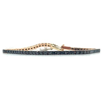 Tennis oro rosa e diamanti neri 2,90 ct