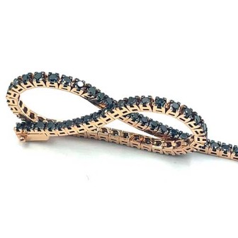 Tennis oro rosa e diamanti neri