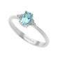 Anello  Acquamarina ovale e diamanti