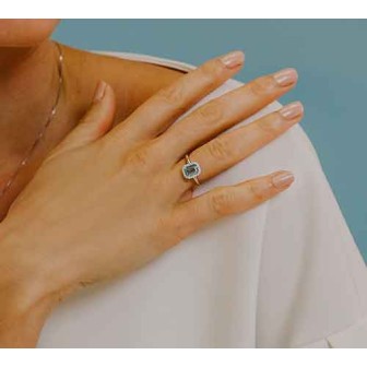 Anello acquamarina ANQ 311 indossato