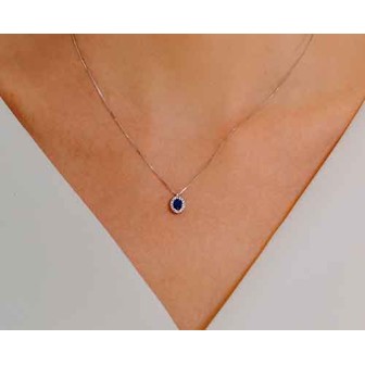 Girocollo zaffiro e diamanti GLB 1156 indossato