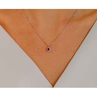 Girocollo rubino e diamanti GLB 1157 indossato