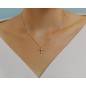 Collana croce diamanti e oro bianco GLB 1201