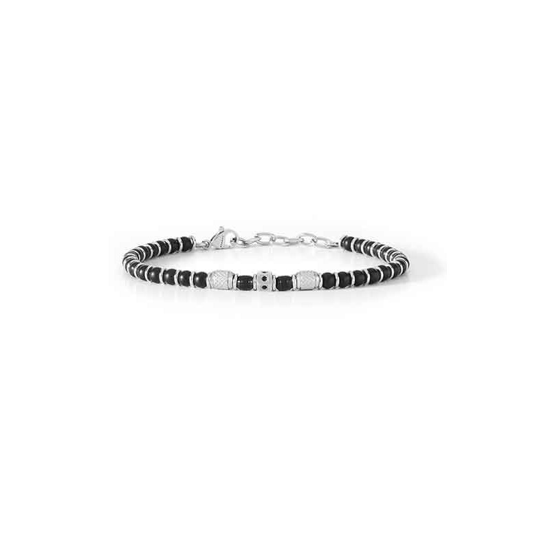 Bracciale onice nero e zirconi neri