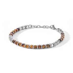 Bracciale acciaio e occhio di tigre UBR 1104