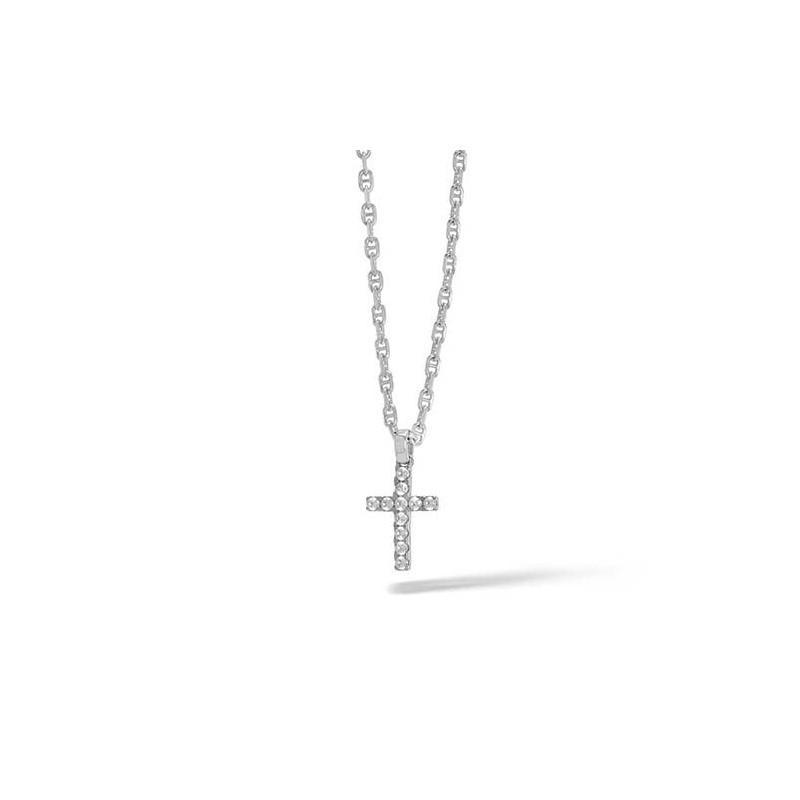 Girocollo Uomo in argento e croce zirconi
