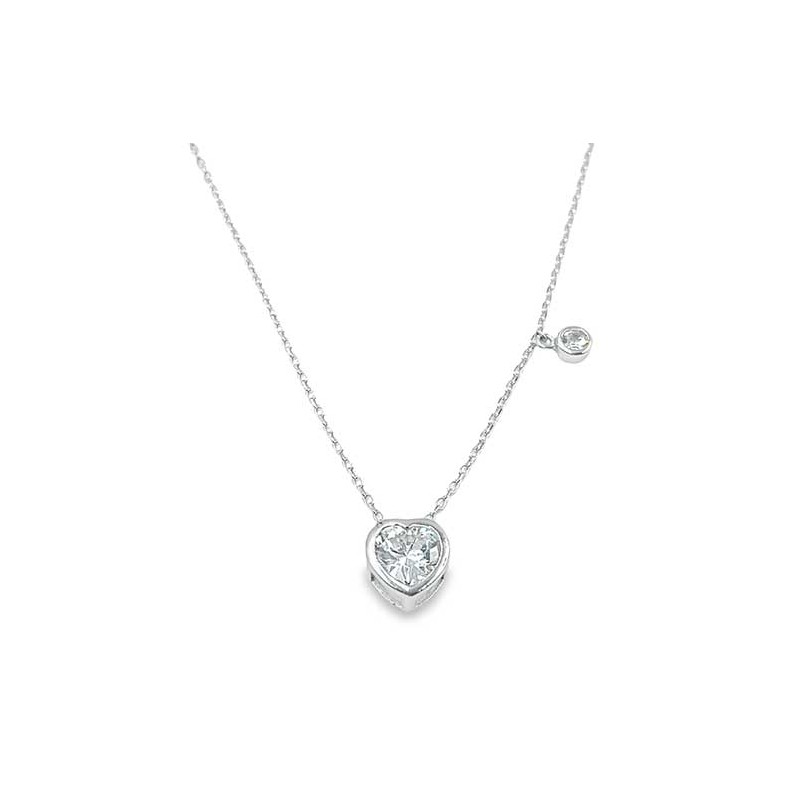 Girocollo argento cuore zircone