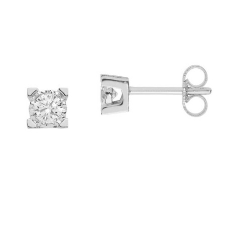Orecchini oro bianco e diamanti Pct 14 Comete