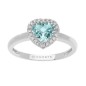 Anello Acquamarina cuore e diamanti
