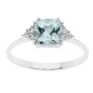 Anello Acquamarina taglio antico e diamanti