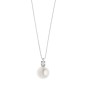 Girocollo oro bianco con perla e diamante GLP 569