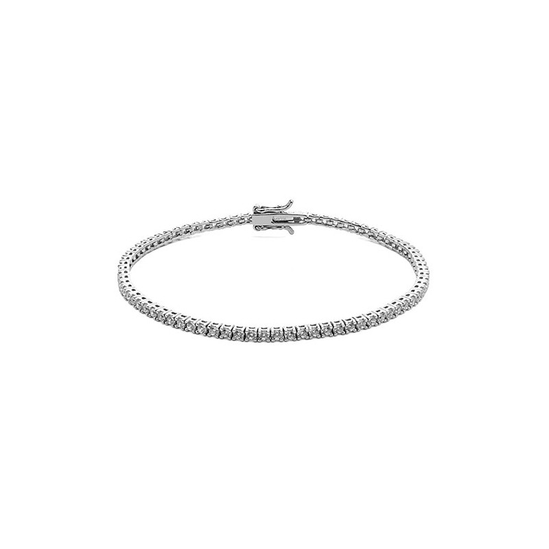 Tennis Uomo in argento e zirconi bianchi