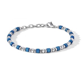 Bracciale acciaio ed ematite blu