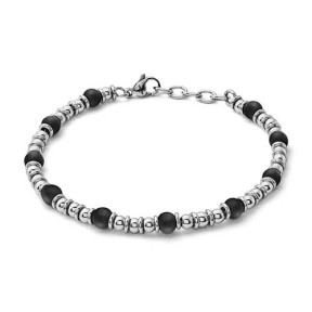 Bracciale acciaio e onice UBR 1021
