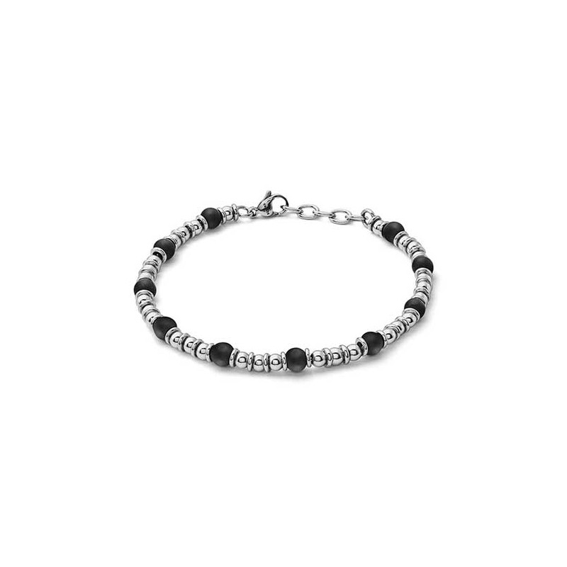 Bracciale acciaio e onice UBR 1021