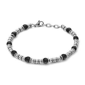 Bracciale acciaio e onice UBR 1021